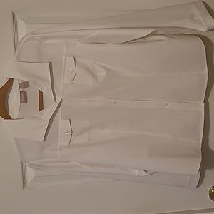NWOT Chicos White polyester button down shirt Size 2